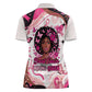 African American Breast Cancer Awareness Queen Women Polo Shirt Pink Ribbon Floral Butterfly Boxing Gloves Warrior Art