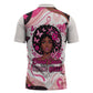 African American Breast Cancer Awareness Queen Zipper Polo Shirt Pink Ribbon Floral Butterfly Boxing Gloves Warrior Art