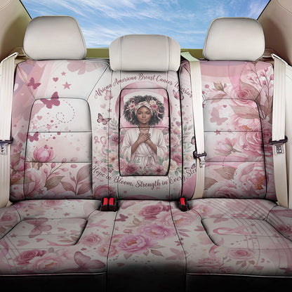 African American Breast Cancer Warrior Black Queen Back Car Seat Cover Floral Pink Ribbon Watercolor Butterfly Hope Art