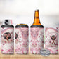 African American Breast Cancer Warrior Black Queen 4 in 1 Can Cooler Tumbler Floral Pink Ribbon Watercolor Butterfly Hope Art