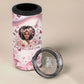 African American Breast Cancer Warrior Black Queen 4 in 1 Can Cooler Tumbler Floral Pink Ribbon Watercolor Butterfly Hope Art