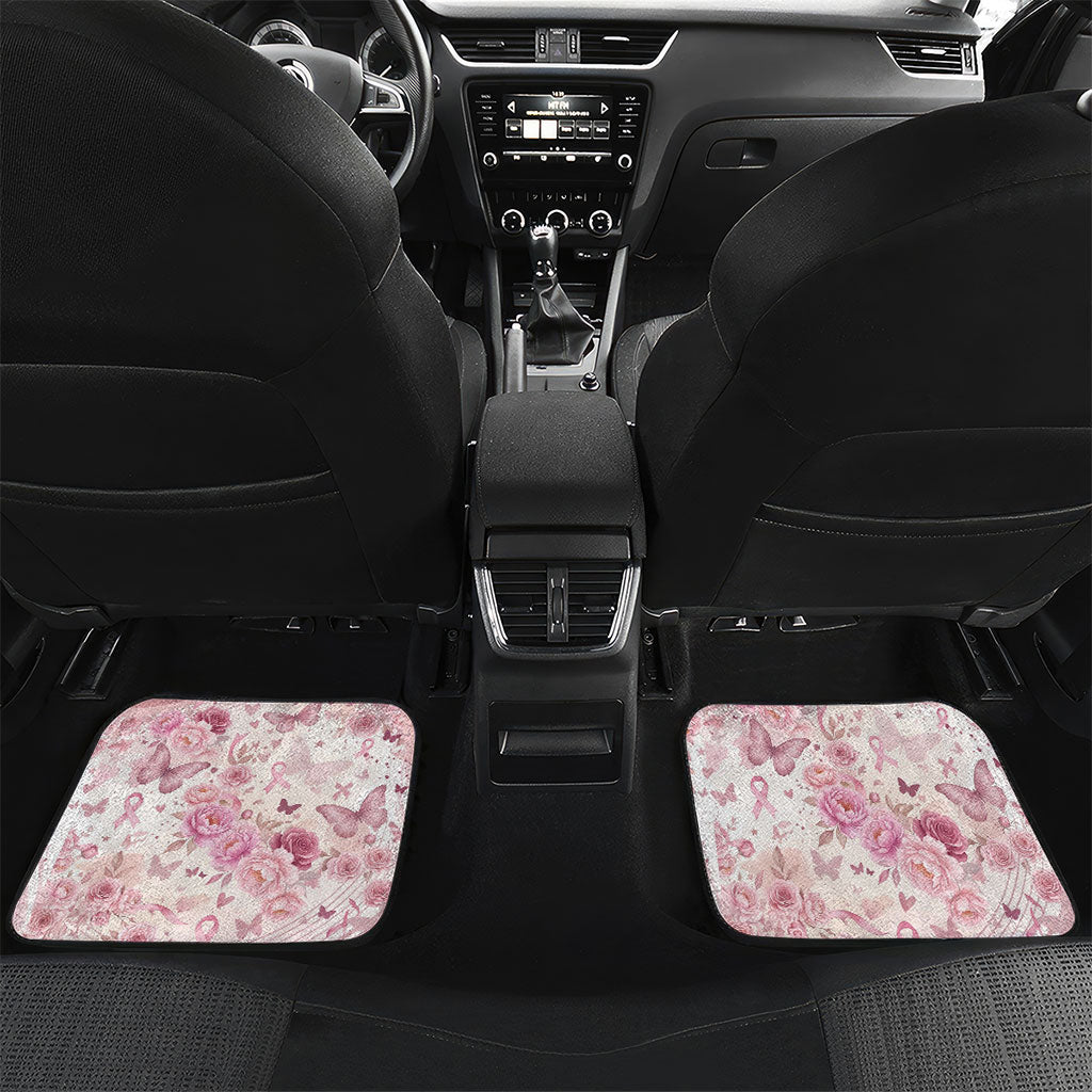 African American Breast Cancer Warrior Black Queen Car Mats Floral Pink Ribbon Watercolor Butterfly Hope Art
