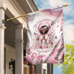 African American Breast Cancer Warrior Black Queen Garden Flag Floral Pink Ribbon Watercolor Butterfly Hope Art