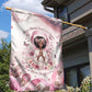 African American Breast Cancer Warrior Black Queen Garden Flag Floral Pink Ribbon Watercolor Butterfly Hope Art