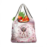 African American Breast Cancer Warrior Black Queen Grocery Bag Floral Pink Ribbon Watercolor Butterfly Hope Art