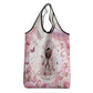 African American Breast Cancer Warrior Black Queen Grocery Bag Floral Pink Ribbon Watercolor Butterfly Hope Art