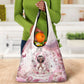 African American Breast Cancer Warrior Black Queen Grocery Bag Floral Pink Ribbon Watercolor Butterfly Hope Art