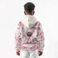 African American Breast Cancer Warrior Black Queen Kid Hoodie Floral Pink Ribbon Watercolor Butterfly Hope Art
