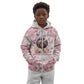 African American Breast Cancer Warrior Black Queen Kid Hoodie Floral Pink Ribbon Watercolor Butterfly Hope Art