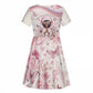 African American Breast Cancer Warrior Black Queen Kid Short Sleeve Dress Floral Pink Ribbon Watercolor Butterfly Hope Art