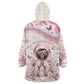 African American Breast Cancer Warrior Black Queen Kid Wearable Blanket Hoodie Floral Pink Ribbon Watercolor Butterfly Hope Art