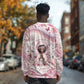 African American Breast Cancer Warrior Black Queen Long Sleeve Shirt Floral Pink Ribbon Watercolor Butterfly Hope Art