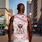 African American Breast Cancer Warrior Black Queen Men Tank Top Floral Pink Ribbon Watercolor Butterfly Hope Art