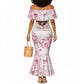 African American Breast Cancer Warrior Black Queen Mermaid Dress Floral Pink Ribbon Watercolor Butterfly Hope Art