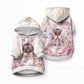 African American Breast Cancer Warrior Black Queen Pet Hoodie Floral Pink Ribbon Watercolor Butterfly Hope Art