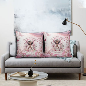 African American Breast Cancer Warrior Black Queen Pillow Cover Floral Pink Ribbon Watercolor Butterfly Hope Art