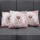 African American Breast Cancer Warrior Black Queen Pillow Cover Floral Pink Ribbon Watercolor Butterfly Hope Art