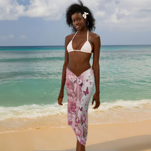 African American Breast Cancer Warrior Black Queen Sarong Floral Pink Ribbon Watercolor Butterfly Hope Art