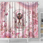 African American Breast Cancer Warrior Black Queen Shower Curtain Floral Pink Ribbon Watercolor Butterfly Hope Art