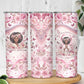 African American Breast Cancer Warrior Black Queen Skinny Tumbler Floral Pink Ribbon Watercolor Butterfly Hope Art
