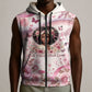 African American Breast Cancer Warrior Black Queen Sleeveless Zip Hoodie Floral Pink Ribbon Watercolor Butterfly Hope Art