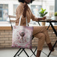 African American Breast Cancer Warrior Black Queen Tote Bag Floral Pink Ribbon Watercolor Butterfly Hope Art