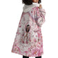 African American Breast Cancer Warrior Black Queen Wearable Blanket Hoodie Floral Pink Ribbon Watercolor Butterfly Hope Art
