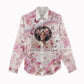 African American Breast Cancer Warrior Black Queen Women Casual Shirt Floral Pink Ribbon Watercolor Butterfly Hope Art