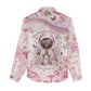African American Breast Cancer Warrior Black Queen Women Casual Shirt Floral Pink Ribbon Watercolor Butterfly Hope Art
