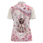 African American Breast Cancer Warrior Black Queen Women Polo Shirt Floral Pink Ribbon Watercolor Butterfly Hope Art