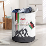Malawi Independence Day Laundry Basket Patriotic Flag Design Soldier Silhouette
