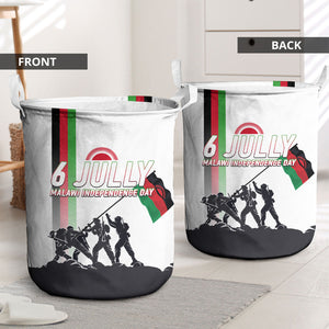 Malawi Independence Day Laundry Basket Patriotic Flag Design Soldier Silhouette