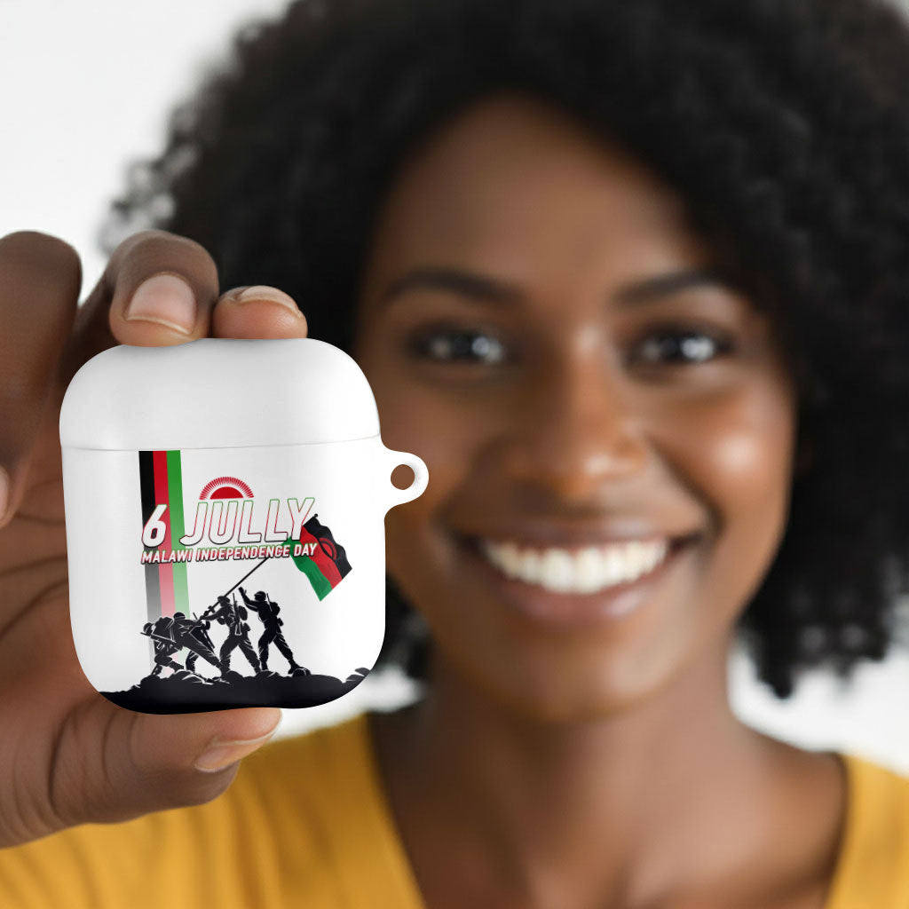 Malawi Independence Day AirPods Case Patriotic Flag Design Soldier Silhouette