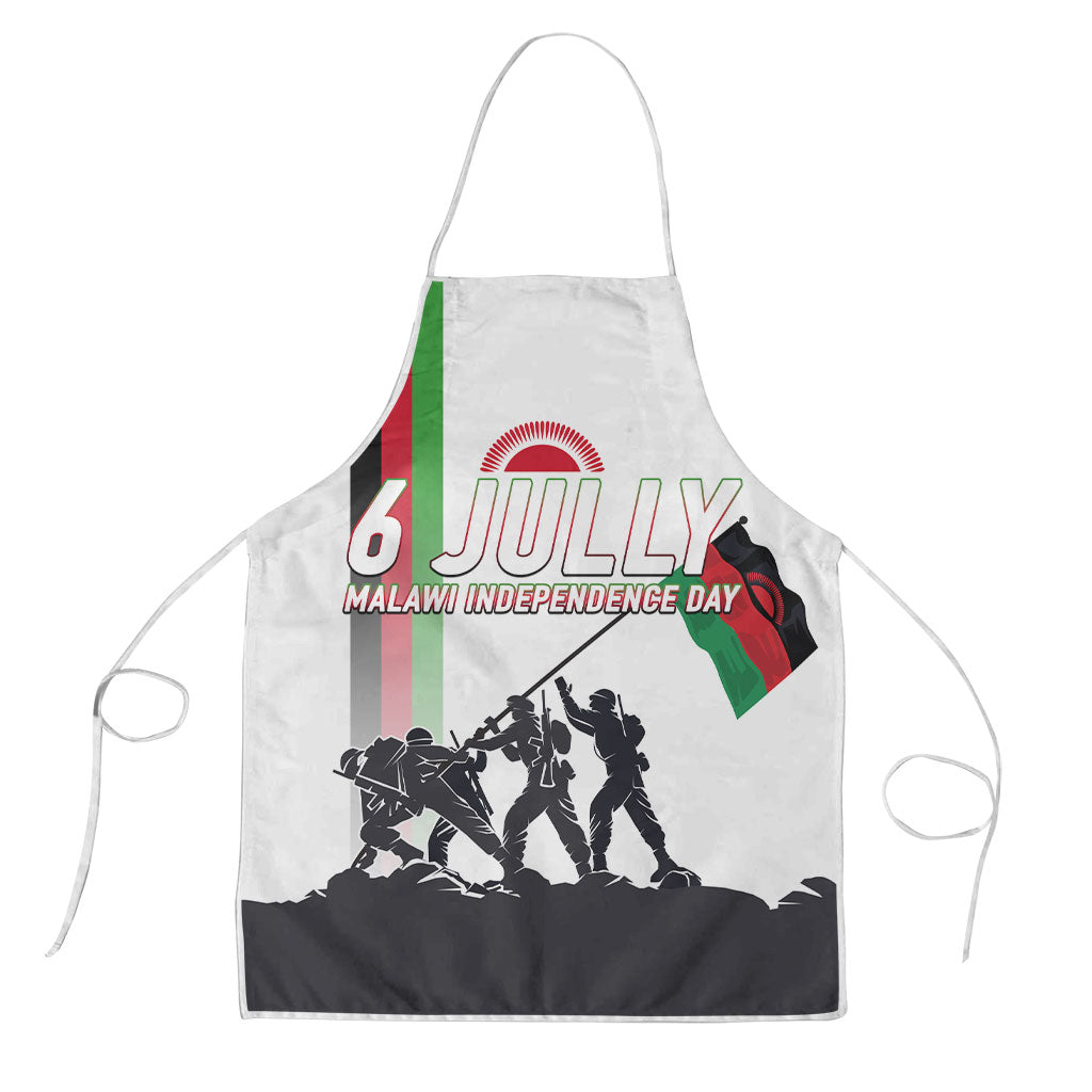 Malawi Independence Day Apron Patriotic Flag Design Soldier Silhouette