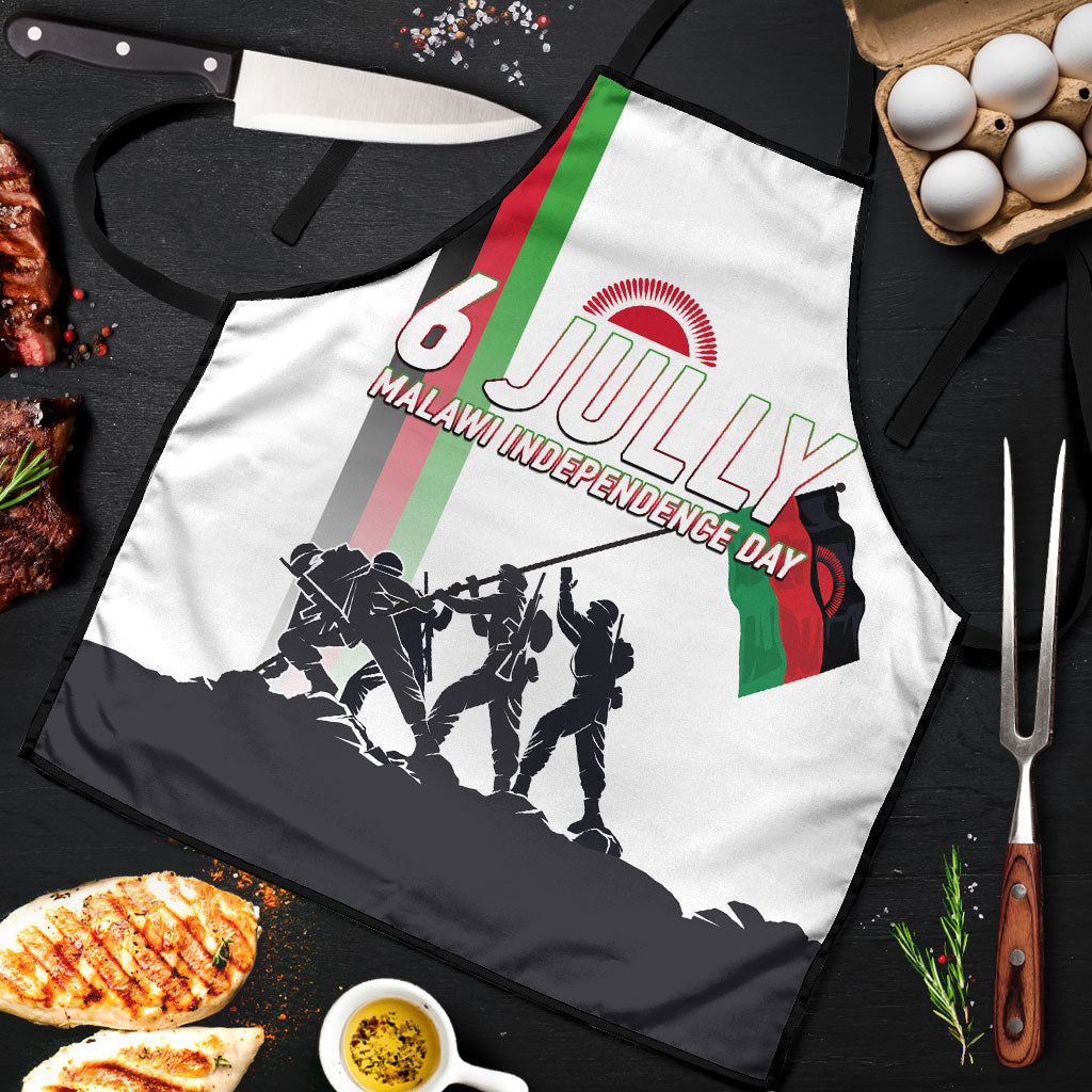 Malawi Independence Day Apron Patriotic Flag Design Soldier Silhouette