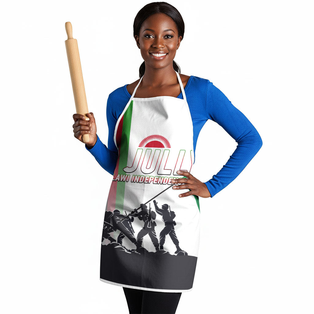 Malawi Independence Day Apron Patriotic Flag Design Soldier Silhouette