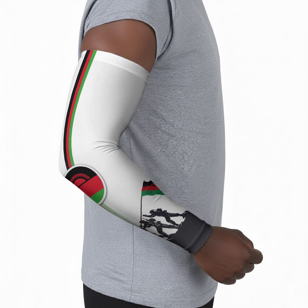 Malawi Independence Day Arm Sleeves Patriotic Flag Design Soldier Silhouette