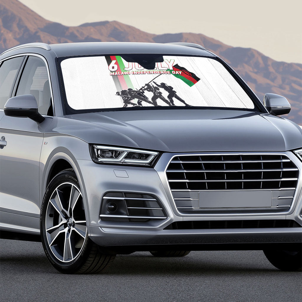Malawi Independence Day Auto Sun Shade Patriotic Flag Design Soldier Silhouette