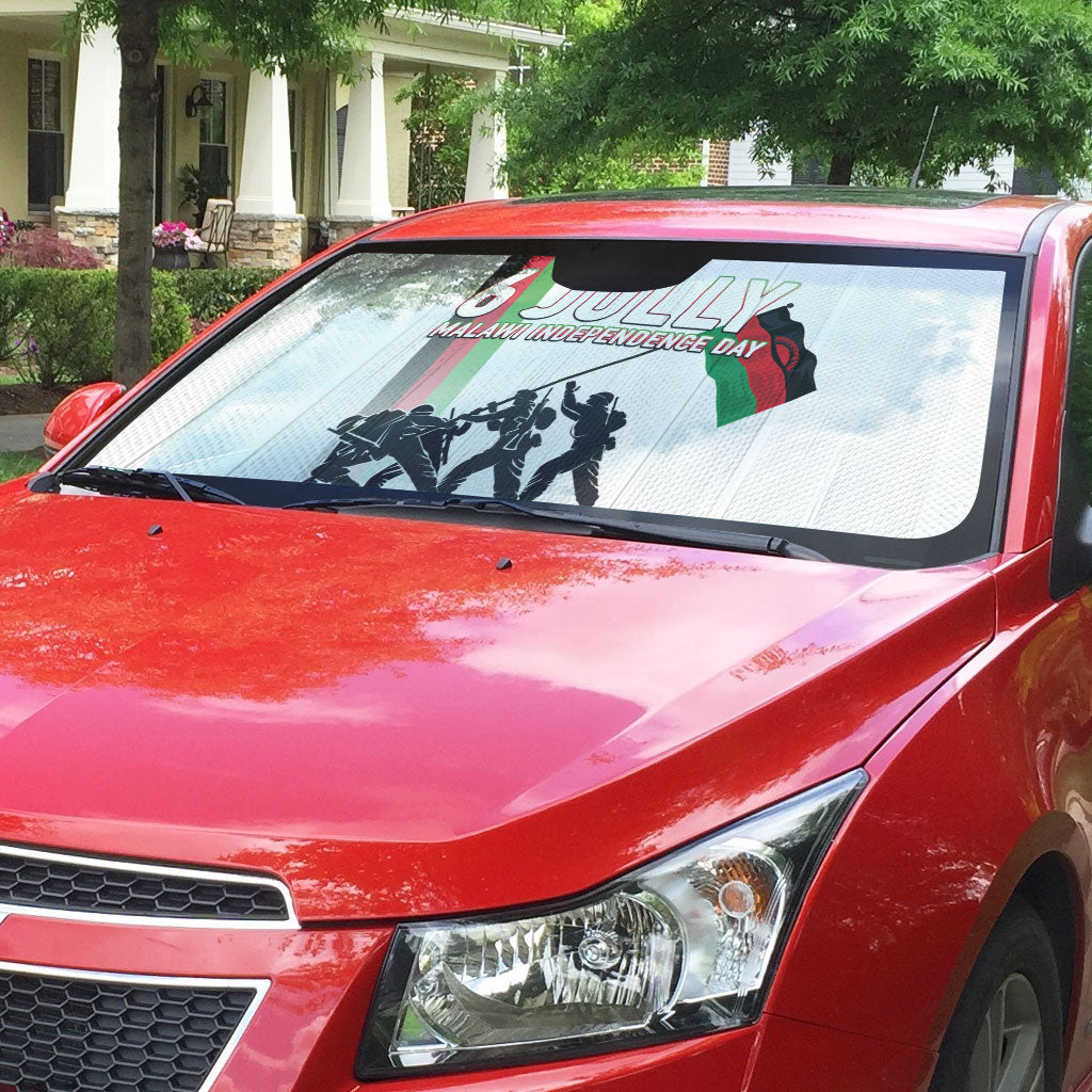 Malawi Independence Day Auto Sun Shade Patriotic Flag Design Soldier Silhouette