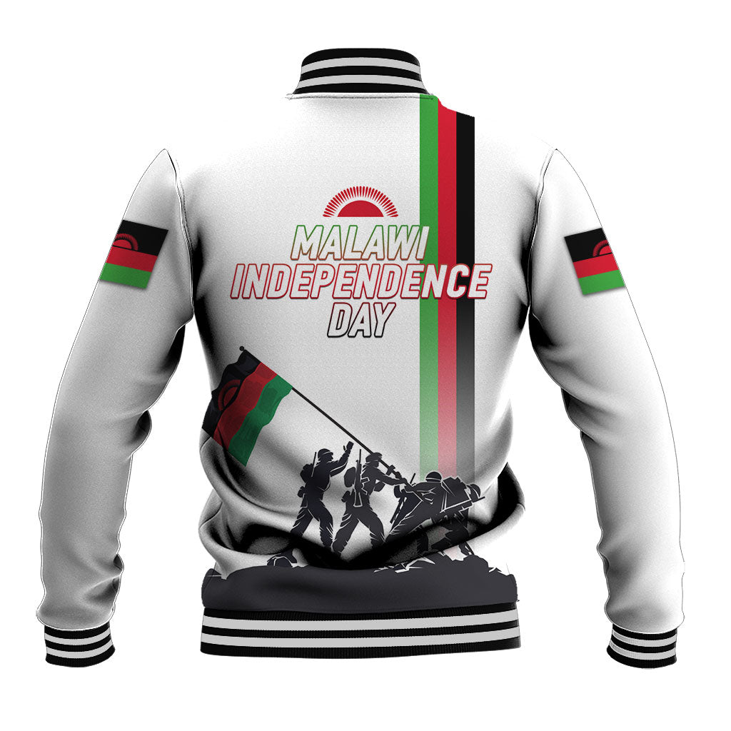 Malawi Independence Day Baseball Jacket Patriotic Flag Design Soldier Silhouette