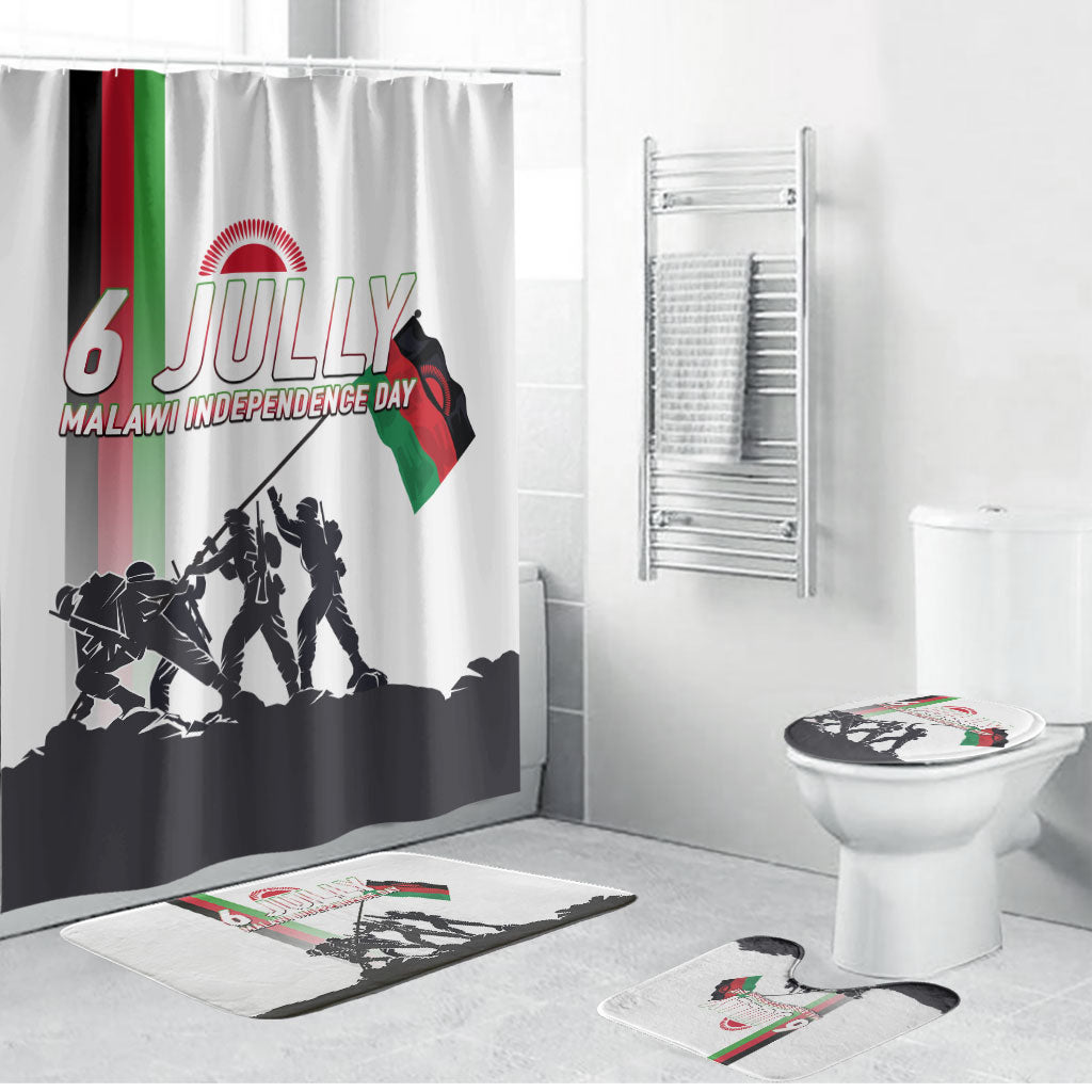 Malawi Independence Day Bathroom Set Patriotic Flag Design Soldier Silhouette