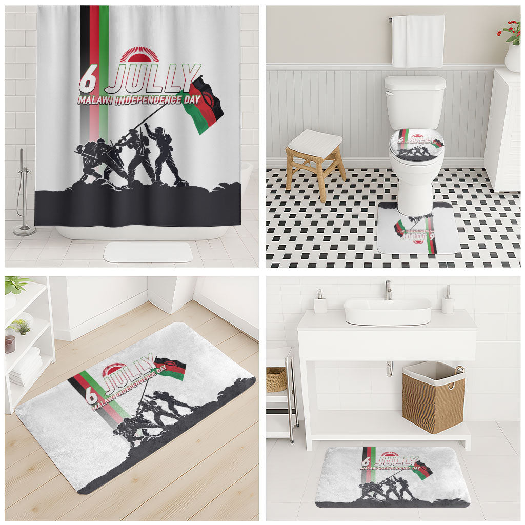 Malawi Independence Day Bathroom Set Patriotic Flag Design Soldier Silhouette