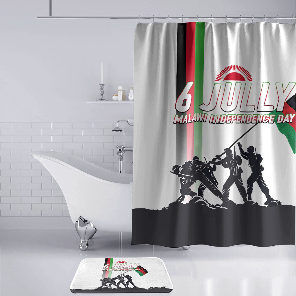 Malawi Independence Day Bathroom Set Patriotic Flag Design Soldier Silhouette