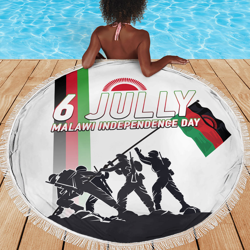 Malawi Independence Day Beach Blanket Patriotic Flag Design Soldier Silhouette