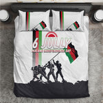 Malawi Independence Day Bedding Set Patriotic Flag Design Soldier Silhouette