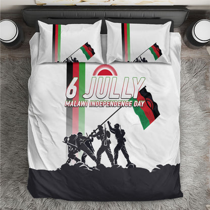 Malawi Independence Day Bedding Set Patriotic Flag Design Soldier Silhouette