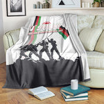 Malawi Independence Day Blanket Patriotic Flag Design Soldier Silhouette