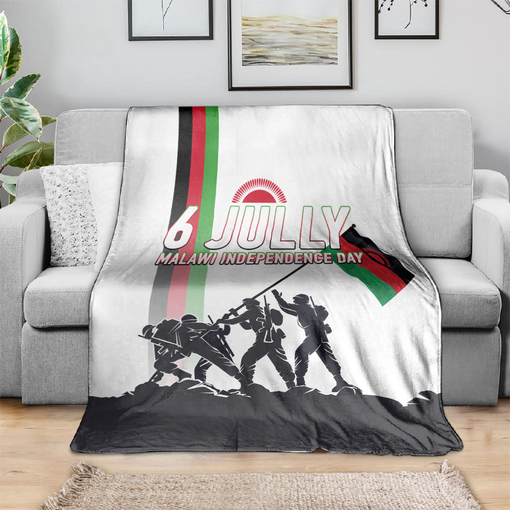 Malawi Independence Day Blanket Patriotic Flag Design Soldier Silhouette