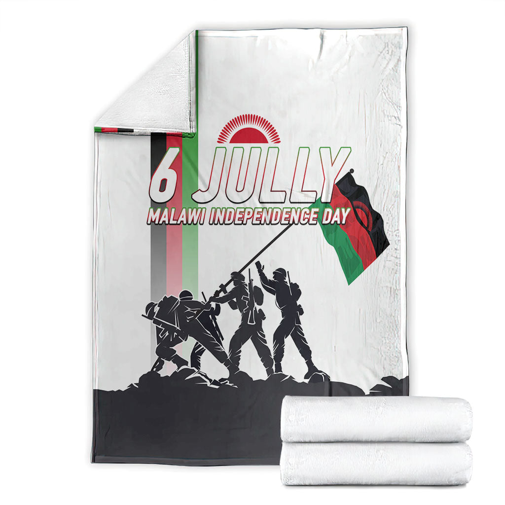 Malawi Independence Day Blanket Patriotic Flag Design Soldier Silhouette