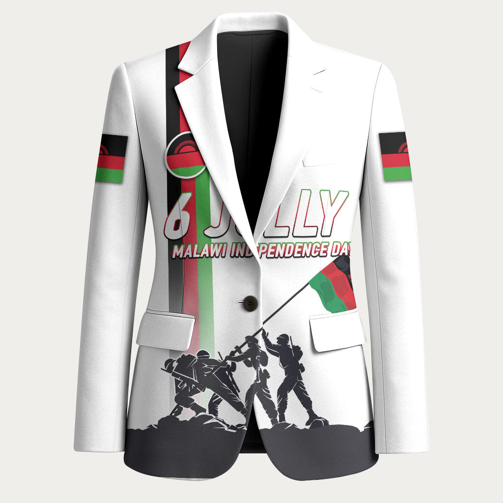 Malawi Independence Day Blazer Patriotic Flag Design Soldier Silhouette